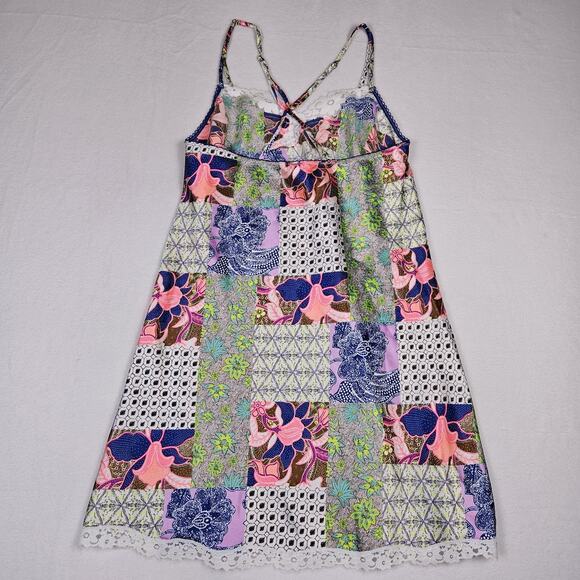 Victoria's Secret Bali Patchwork Nightie Slip Dress Lace Satin Festival Size M - Picture 14 of 16